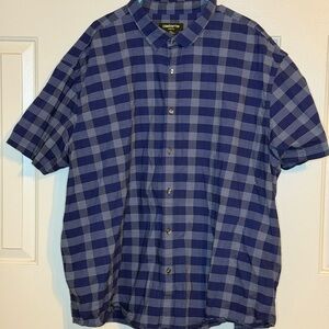 Claiborne Men's Navy Checkered Shirt